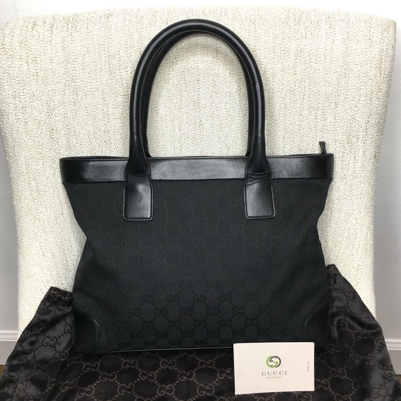 Authentic GUCVI black monogram canvas tote bag - Picture 16 of 16